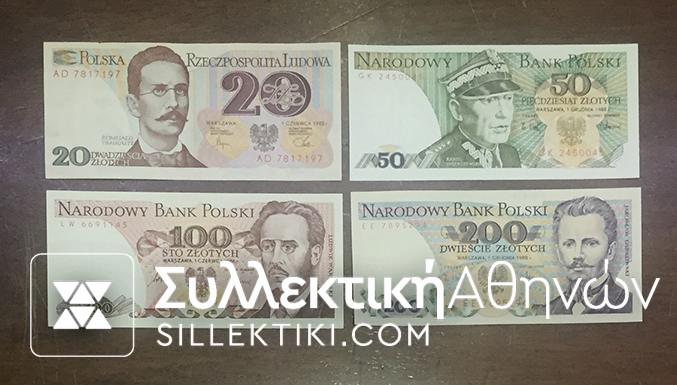POLAND Set (4) 1988 UNC
